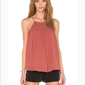 Joie Burnt Terra-cotta smocked tank